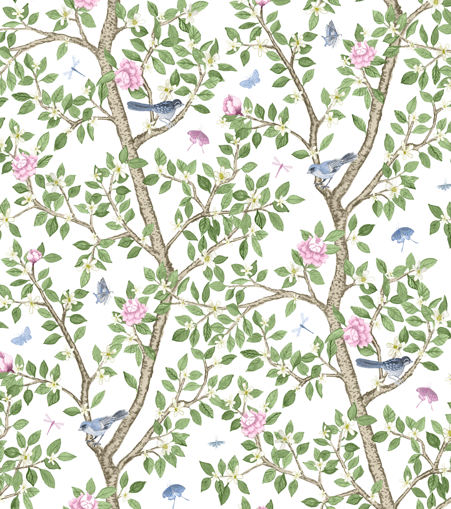 Elsie's Garden Enameled Jaye Tray - Blue & Pink