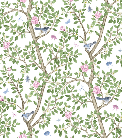 Elsie's Garden Enameled Jaye Tray - Blue & Pink