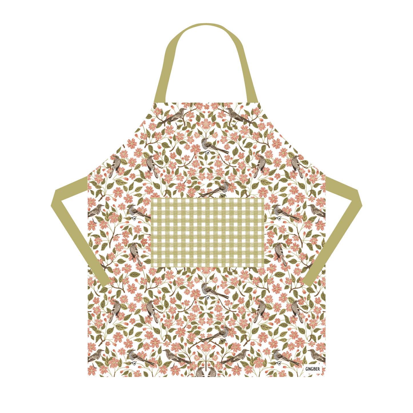 Apple Blossom Apron - Spring Floral Kitchen Linen Apron