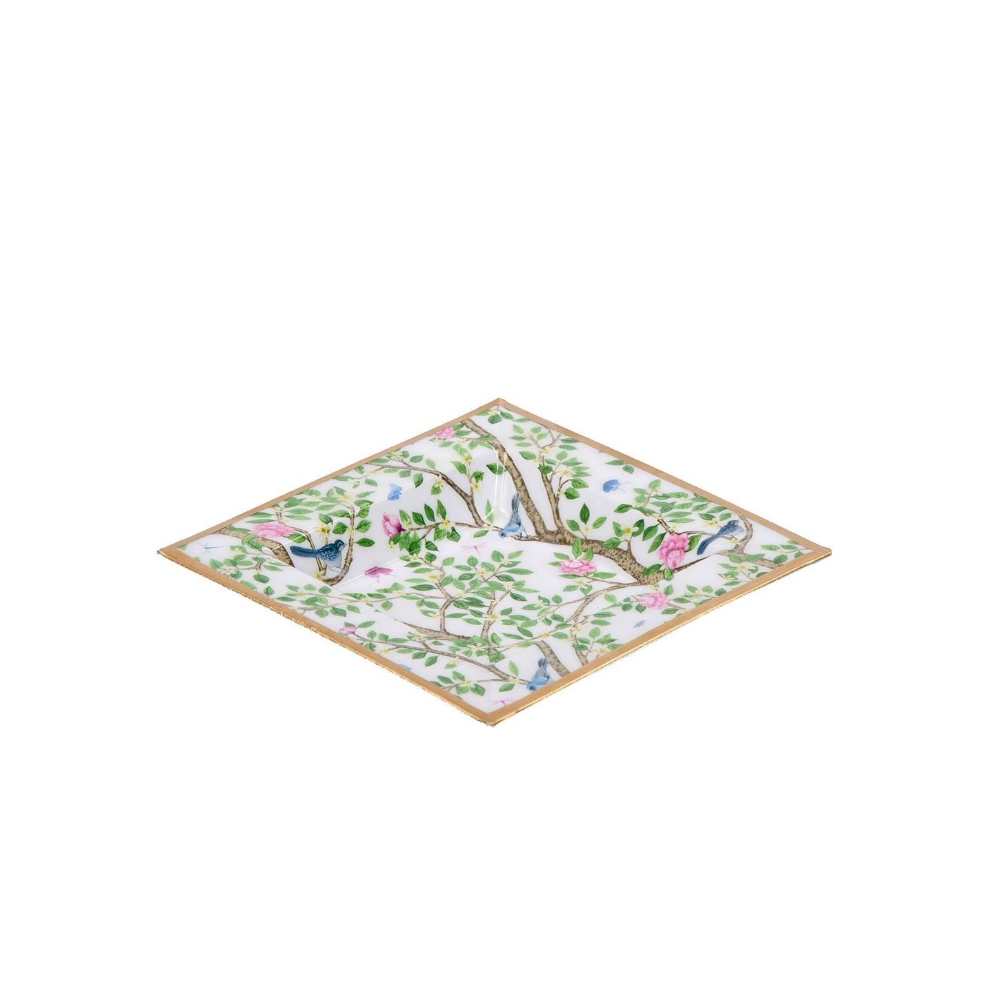 Elsie's Garden Enameled Tori Trinket Tray - Blue & Pink